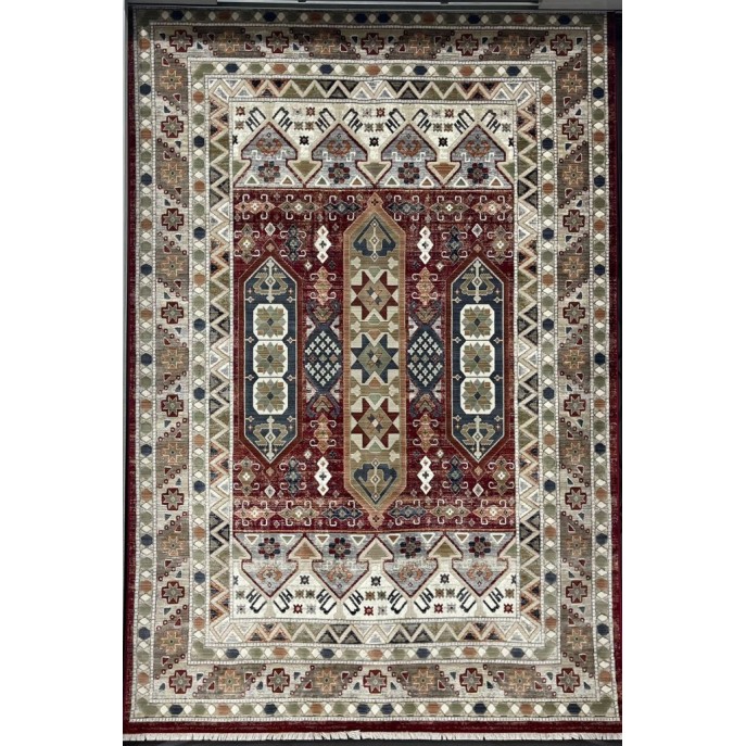 سجاد ليفون بوهيمي تركي L6952 احمر D84X9X مقاس 100*300 - سجاد بوهيمي