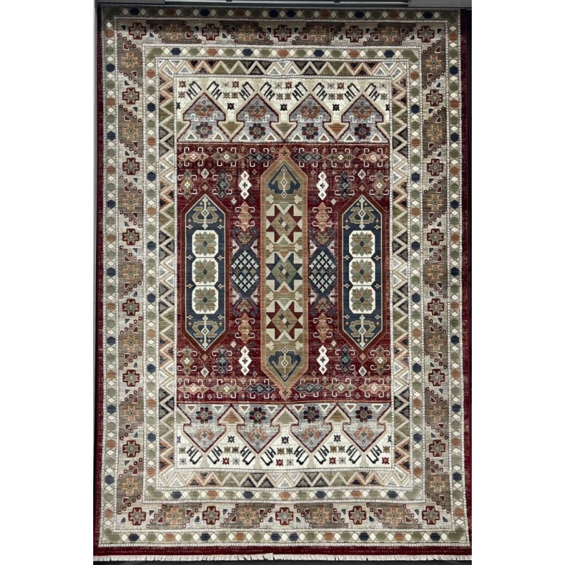 سجاد ليفون بوهيمي تركي L6952 احمر D84X9X مقاس 400*500 - سجاد بوهيمي