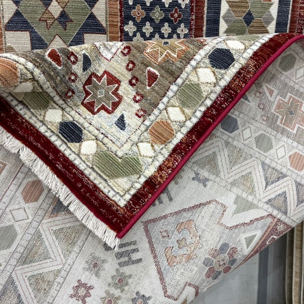سجاد ليفون بوهيمي تركي L6952 احمر D84X9X مقاس 100*200
