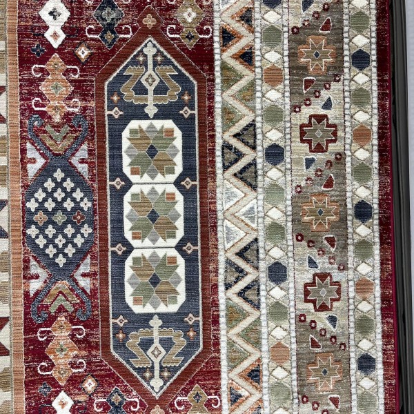 سجاد ليفون بوهيمي تركي L6952 احمر D84X9X مقاس 100*200