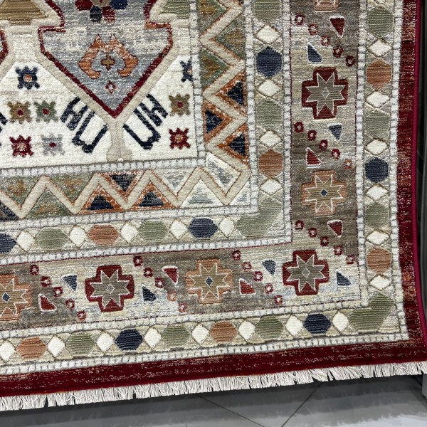 سجاد ليفون بوهيمي تركي L6952 احمر D84X9X مقاس 100*200