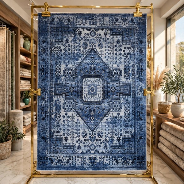 سجاد لونا بوهيمي تركي ODO9A سماوي مقاس 200*300