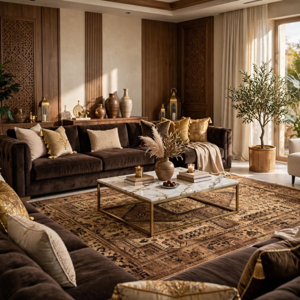 سجاد لونا بوهيمي تركي ODO9A بني مقاس 100*300