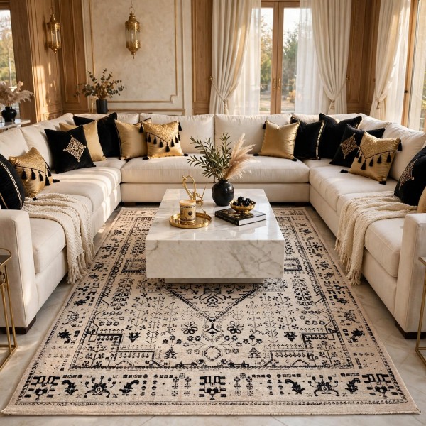 سجاد لونا بوهيمي تركي ODO9A كريم مقاس 200*300