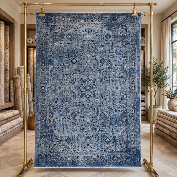سجاد لونا بوهيمي تركي OE72C سماوي مقاس 100*200
