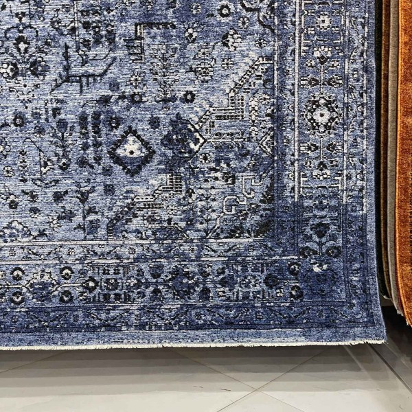سجاد لونا بوهيمي تركي OE72C سماوي مقاس 100*200