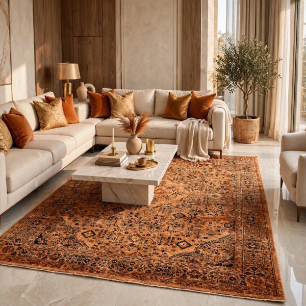 Turkish Luna Bohemian Rug OE72C ORANGE 200x300 cm