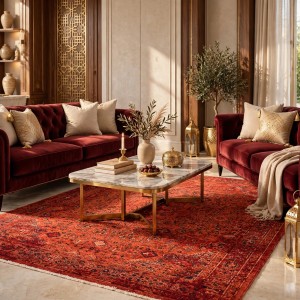 Turkish Luna Bohemian Rug OE72C red 200x300 cm