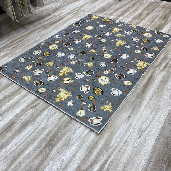 Gray Rubble Cafe Kitchen Carpet