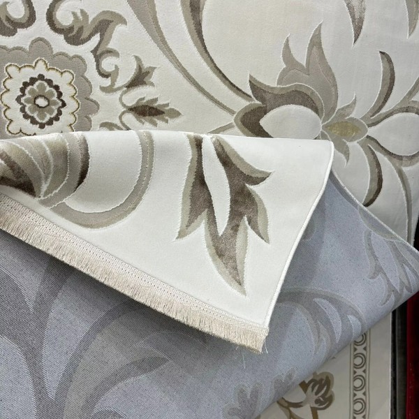 Turkish Safir Rug SRC32C cream beige Size 100x300