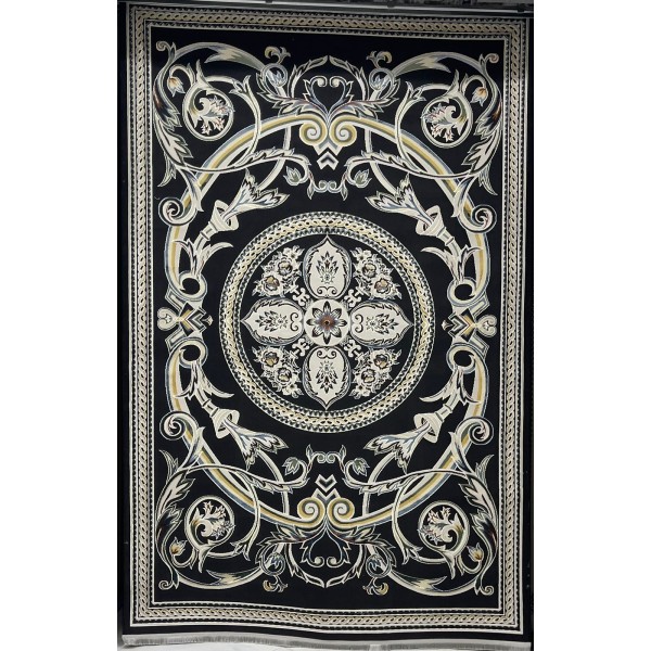 Turkish Safir Rug SRC03A Black Multi-Size 250*350