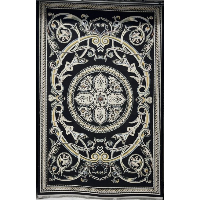 Turkish Safir Rug SRC03A Black Multi-Size 150*220