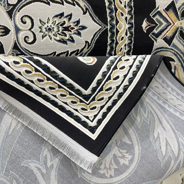 Turkish Safir Rug SRC03A Black Multi-Size 250*350