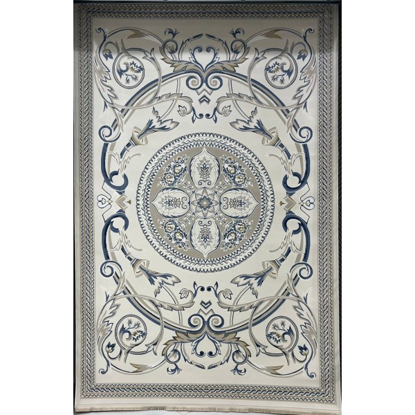 Turkish Safir Rug SRC03A cream blue-Size 100x200