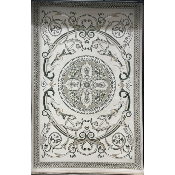 Turkish Safir Rug SRC03A cream green-Size 150*220