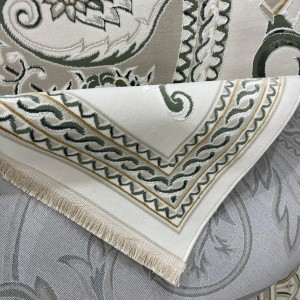 Turkish Safir Rug SRC03A cream green-Size 80*150