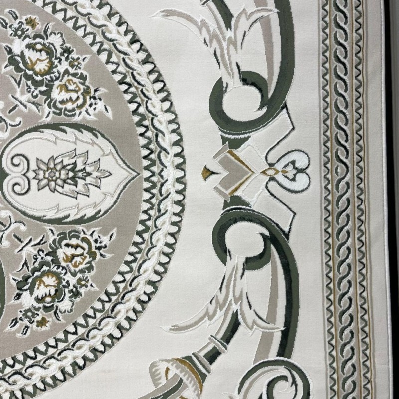 سجاد سفير تركي SRC03A كريم اخضر مقاس 80*150