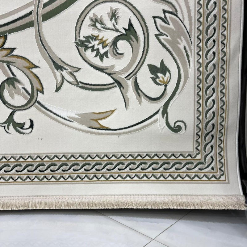سجاد سفير تركي SRC03A كريم اخضر مقاس 80*150