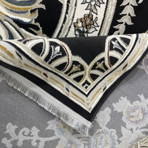 Turkish Safir Rug SRC04A Black Multi-Size 100x300
