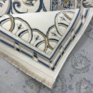 Turkish Safir Rug SRC04A cream blue-Size 100x300