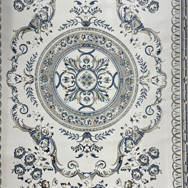 Turkish Safir Rug SRC04A cream blue-Size 100x300