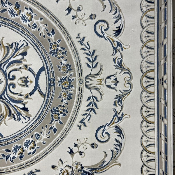 Turkish Safir Rug SRC04A cream blue-Size 100x300