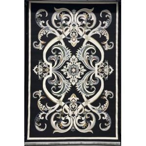 Turkish Safir Rug SRC06A Black Multi-Size 150*220