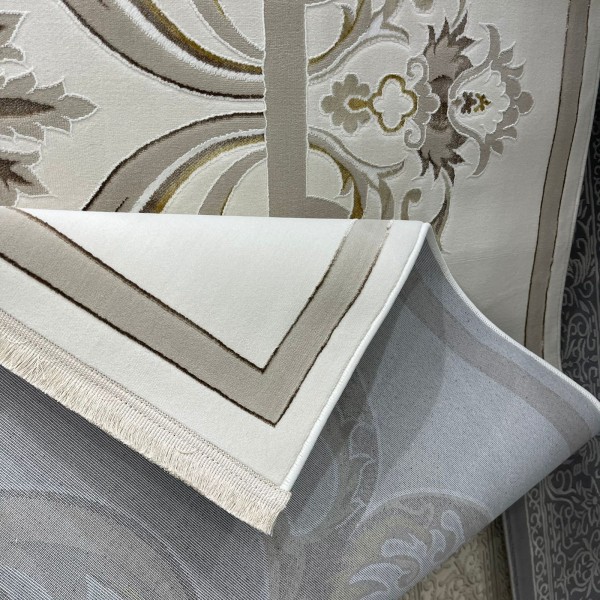 Turkish Safir Rug SRC06A cream beige-Size 100x300