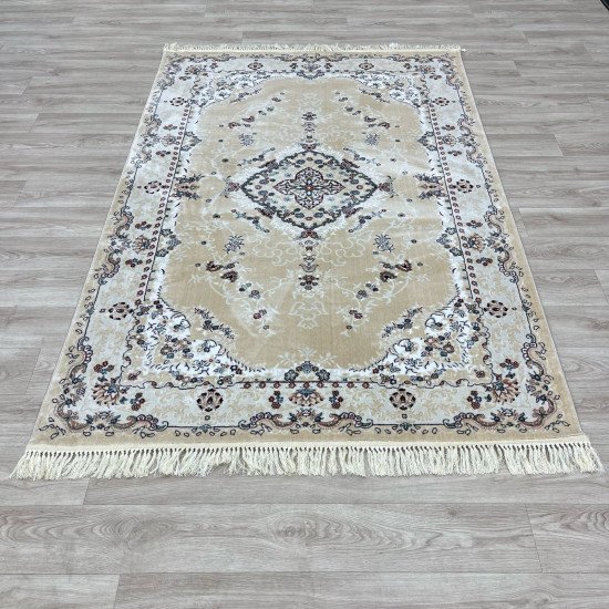 Turkish Super Isfahan Carpet C709B Cream Color Size 100*500