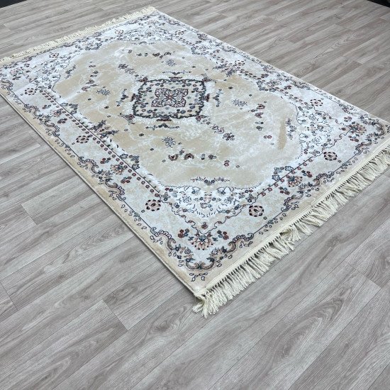 Turkish Super Isfahan Carpet C709B Cream Color Size 300*500