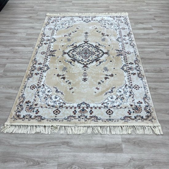 Turkish Super Isfahan Carpet C709B Cream Color Size 300*500