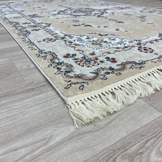 Turkish Super Isfahan Carpet C709B Cream Color Size 300*500