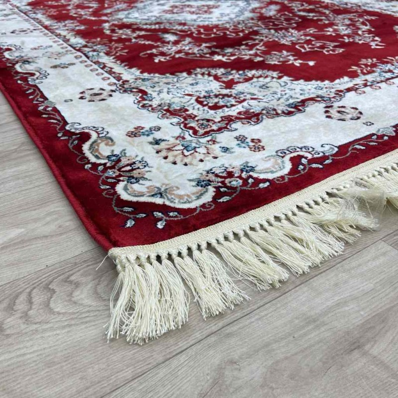 سجاد تركي سوبر اصفهان C709A لون احمر عنابي مقاس 300*500