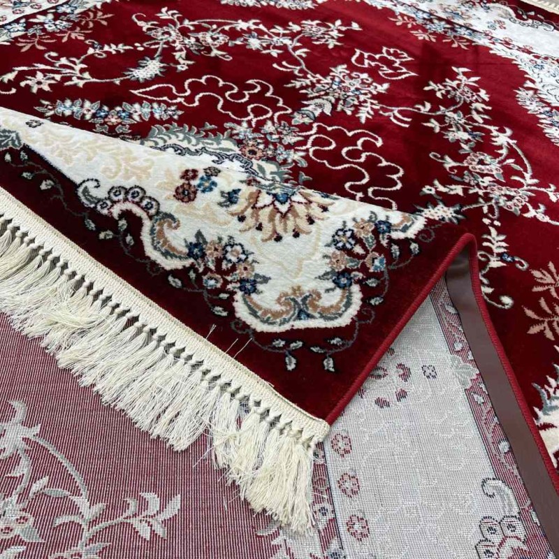 سجاد تركي سوبر اصفهان C709A لون احمر عنابي مقاس 300*500