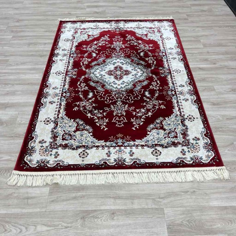 سجاد تركي سوبر اصفهان C709A لون احمر عنابي مقاس 300*500