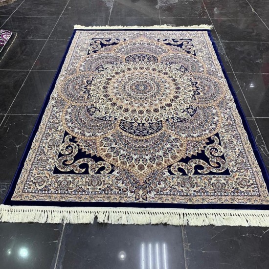 Turkish carpet Isfahan navy