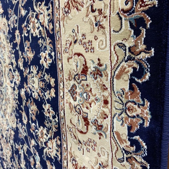 Turkish Tabriz carpet dark blue