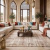 سجاد اريا بوهيمي تركي 9400A كريم تيرا مقاس 250*350 سم سجادة مجلس الشيوخ