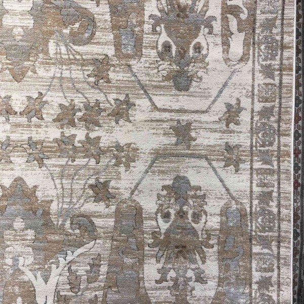 Aria Bohemian Turkish Carpet 0232A CREAM gray 200x300 cm Modern Majlis Carpet