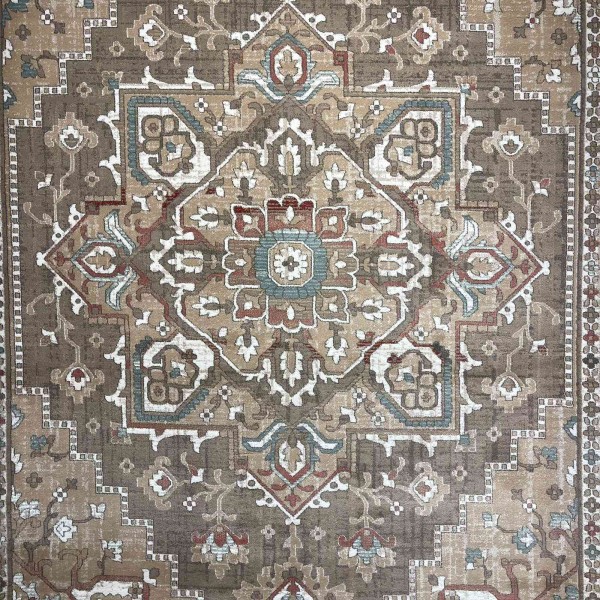 سجاد اريا بوهيمي تركي 9987A بني فاتح بيج مقاس 50*80 سم دعاسة وطاية