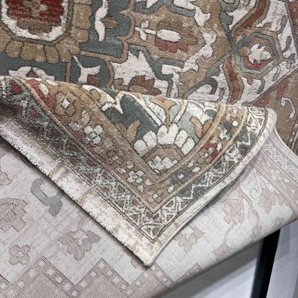 سجاد اريا بوهيمي تركي 9987A كريم بيج مقاس 250*350 سم سجادة مجلس الشيوخ