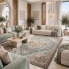 Aria Bohemian Turkish Carpet 9987A Light green 150x220 cm Modern Majlis Carpet