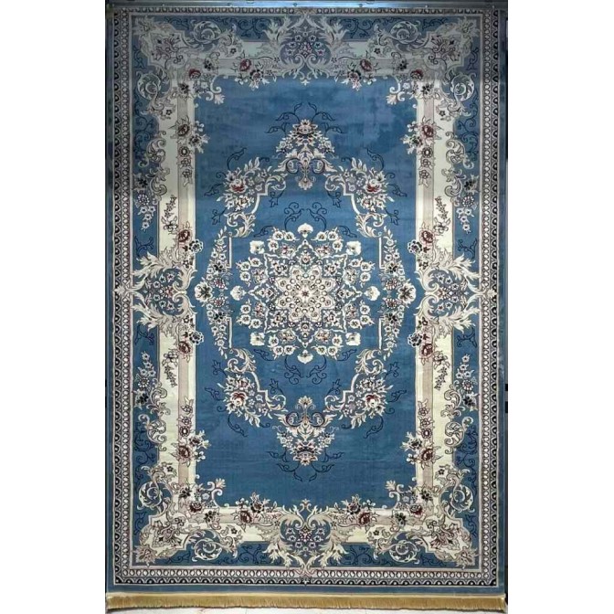 سجاد تركي حرير N232A سماوي مقاس 100*300