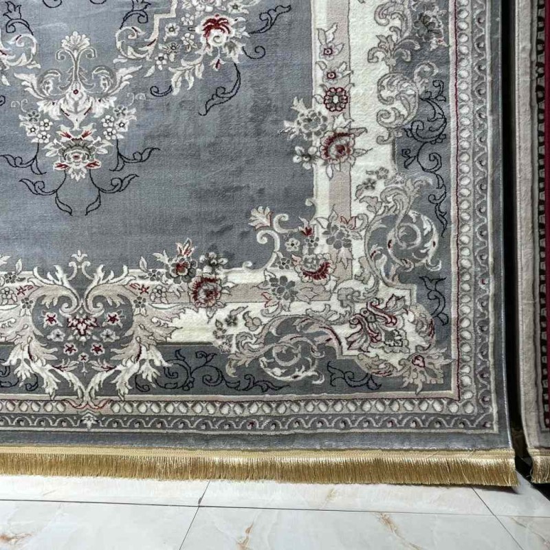 سجاد تركي حرير N232A رصاصي مقاس 80*150