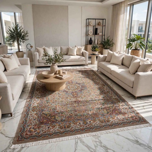 KERMAN Turkish Rug HW45A Sky beige Size 200*300