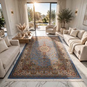 KERMAN Turkish Rug HW45A Sky blue Size 150*220