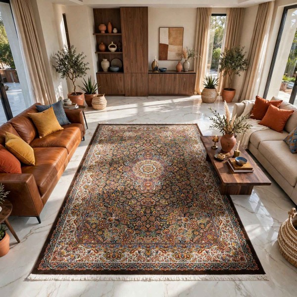 سجاد كرمان تركي HW45A بني مقاس 100*200