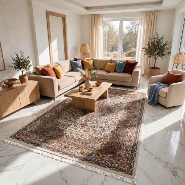 سجاد كرمان تركي HW45A كريم مقاس 250*350