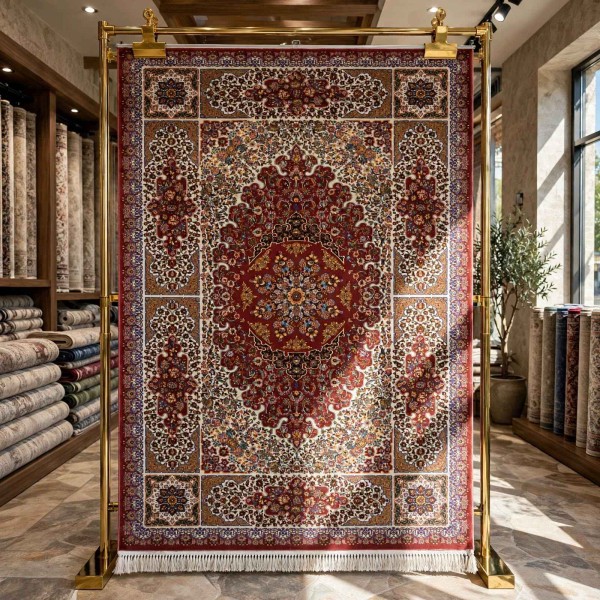 سجاد كرمان تركي HW47A احمر كريم مقاس 150*220