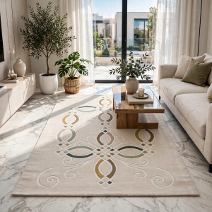 سجاد الهبه تركي ليديا N0516A كريم اخضر مقاس 250*350